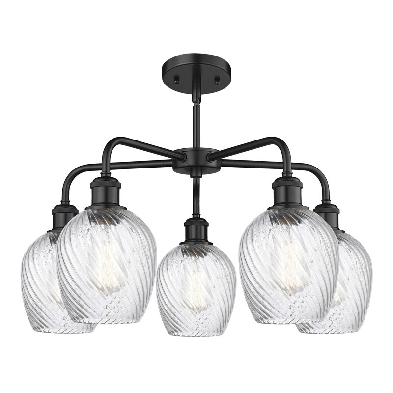 Lustre sphérique à 5 lumières Jesiah, Noir mat
