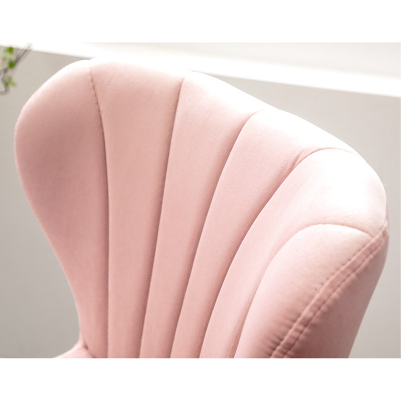 Pivotement rose de 2 - sièges baquets rembourrés, fonction de hauteur réglable, repose-pieds confortable, tabourets de style moderne avec lignes verticales et mousse confortable