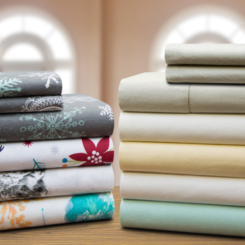 Twin XL Organic Cotton Holiday Joy Flannel Sheet Set