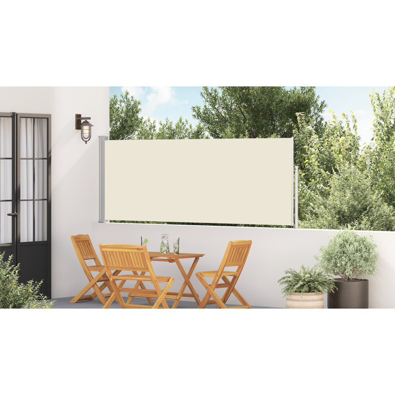 Auvent rétractable en polyester pour terrasse, H 47,2 po x l 196,9 po