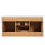 Meuble-lavabo simple 47,24 pouces avec comptoir en bois massif, armoire en MDF, portes à fermeture en douceur, tiroirs divisés, meuble-lavabo mural moderne