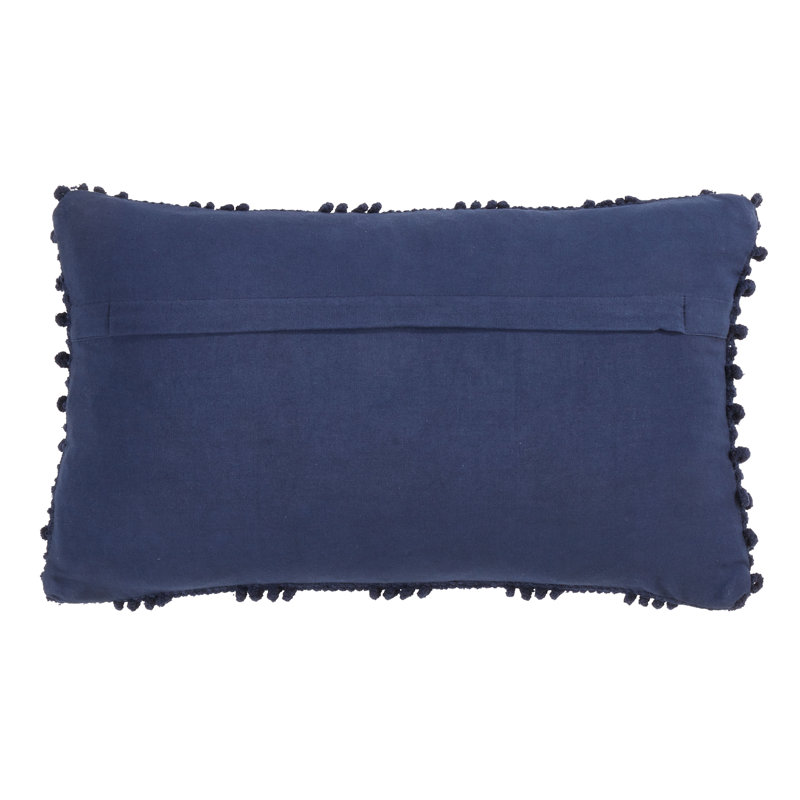 Theo Collection Ruffled Cotton Throw Pillow, Navy Blue