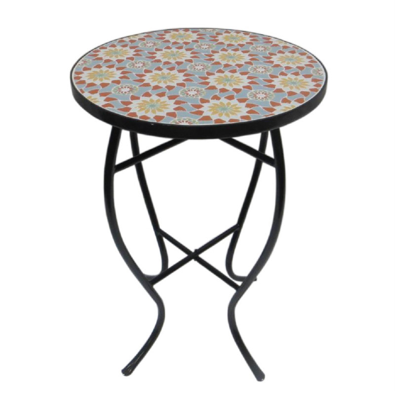 Lankford Round Metal Outdoor Side Table , 14'' in. W 14'' in. D, 2