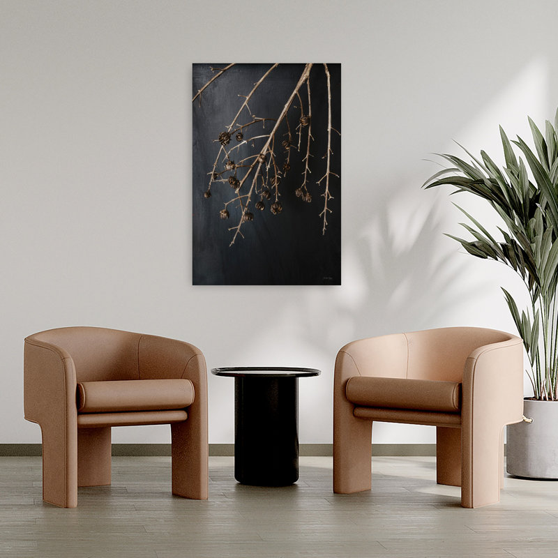 Branches en noir II, art contemporain abstrait, H 36 po x l 24 po