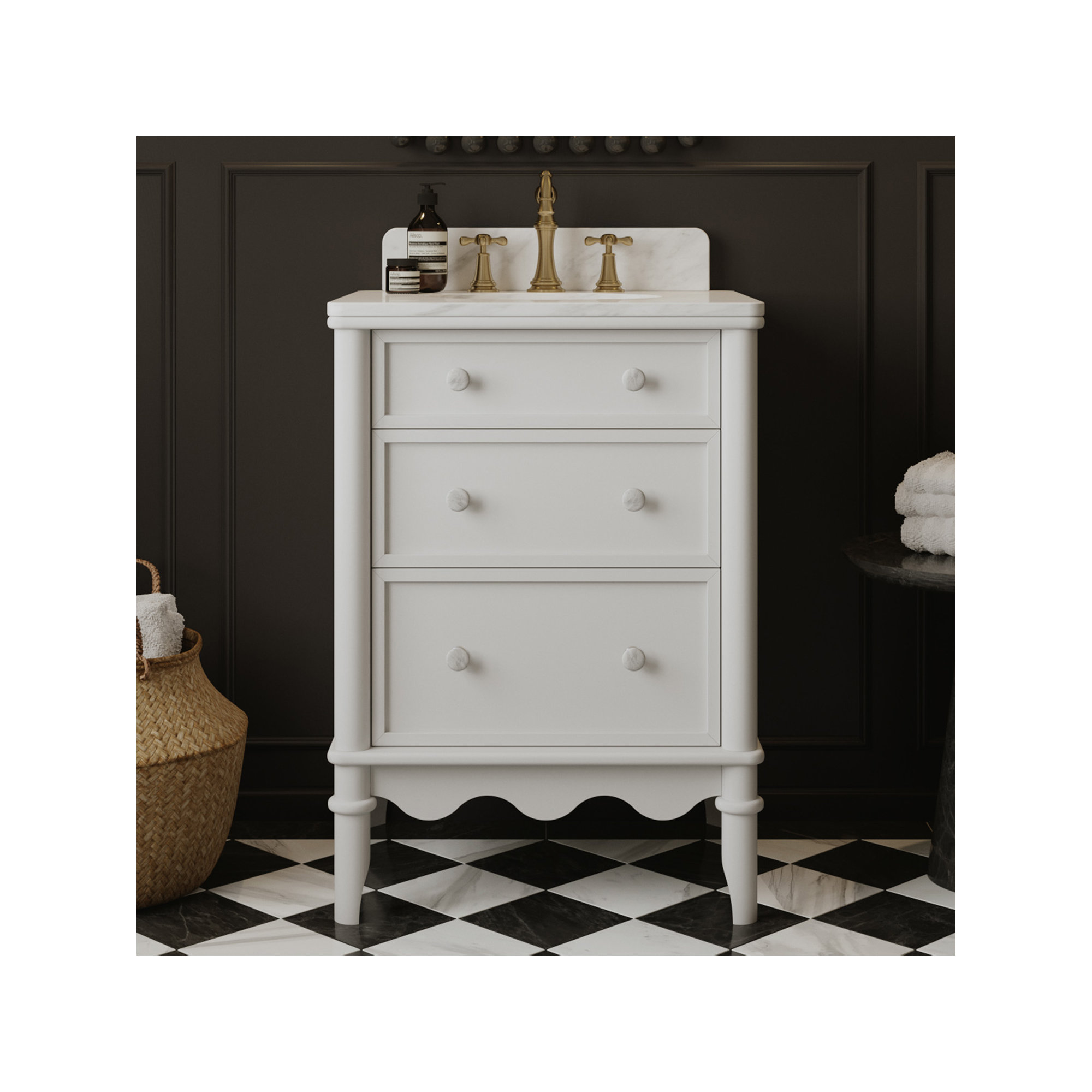 Juliette Bathroom Vanity, White