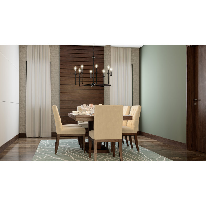 Nashalie 8 - Light Dimmable Classic / Traditional Chandelier, Matte Black