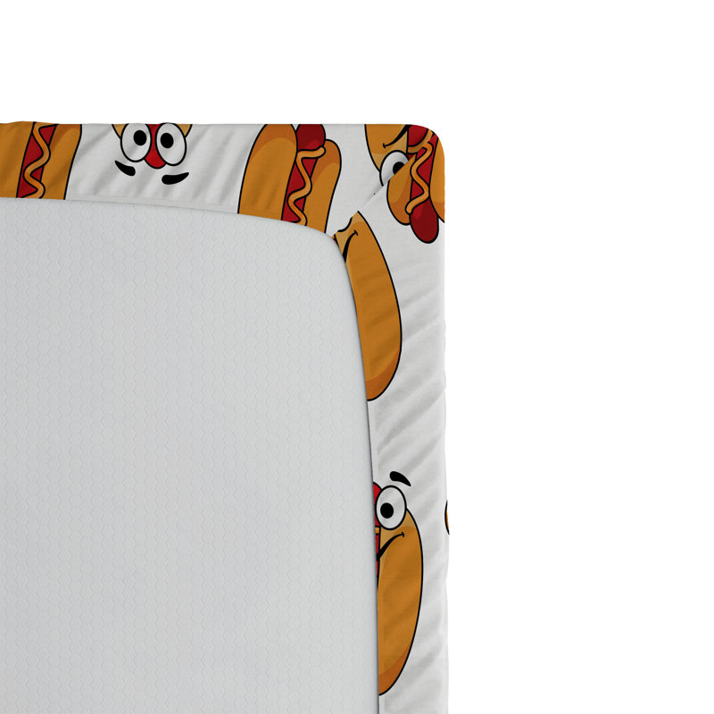 Ensemble de 2 draps-housse Ambesonne Hot Dog, Drap-housse pour lit simple