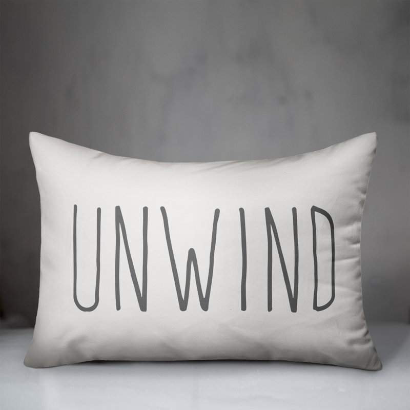 Yes! Unwind Outdoor Rectangular Pillow Cover & Insert, White/Gray
