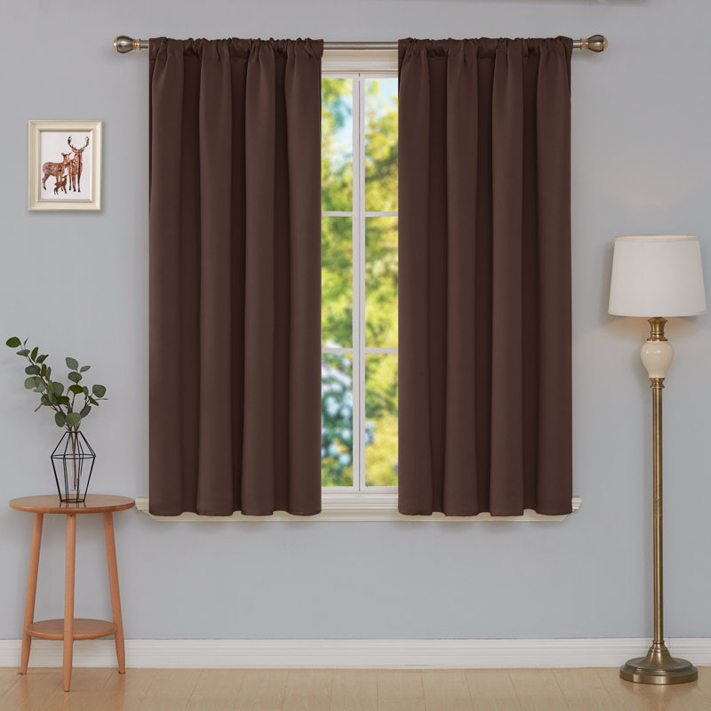 Maksymilan Room Darkening Curtain Pair, 38" W x 45" L, Chocolate