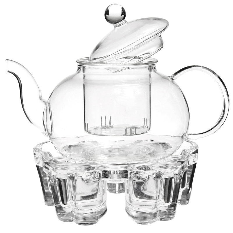 Winston Porter Troche 26oz. Glass Solid Colour Teapot