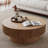 Round Coffee Table With Storage Solid Wood Veneered For Living Room, Bedroom-111202278-106340852