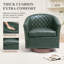 Fauteuil d'appoint moderne pivotant en cuir avec garniture cloutée capitonnée-904425726