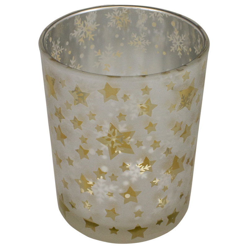 5'' H Glass Tabletop Tealight Holder, 5" H x 4" W x 4" D