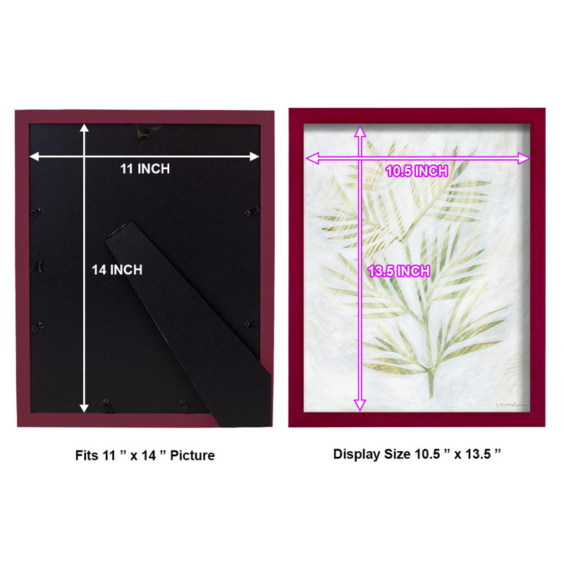Tyrel Breezy Fronds III, encadré sur papier, Rouge cerise, H 15 po x l 12 po x P 1 po