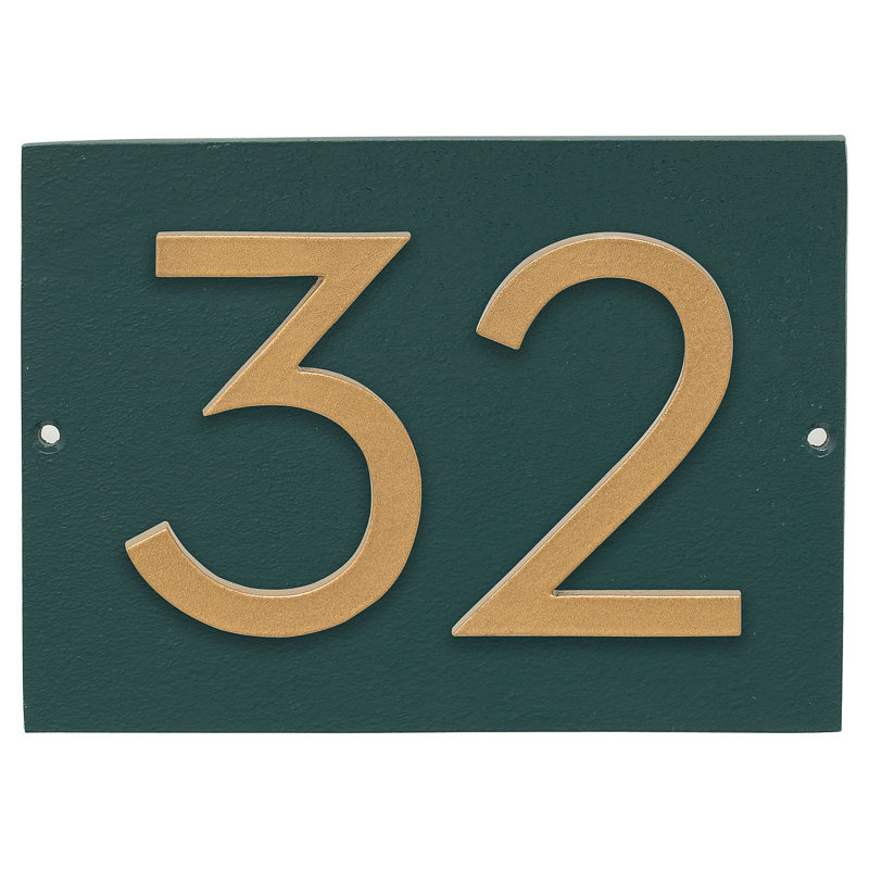 Rectangle Wall Plaque, Hunter Green/Gold, Yes