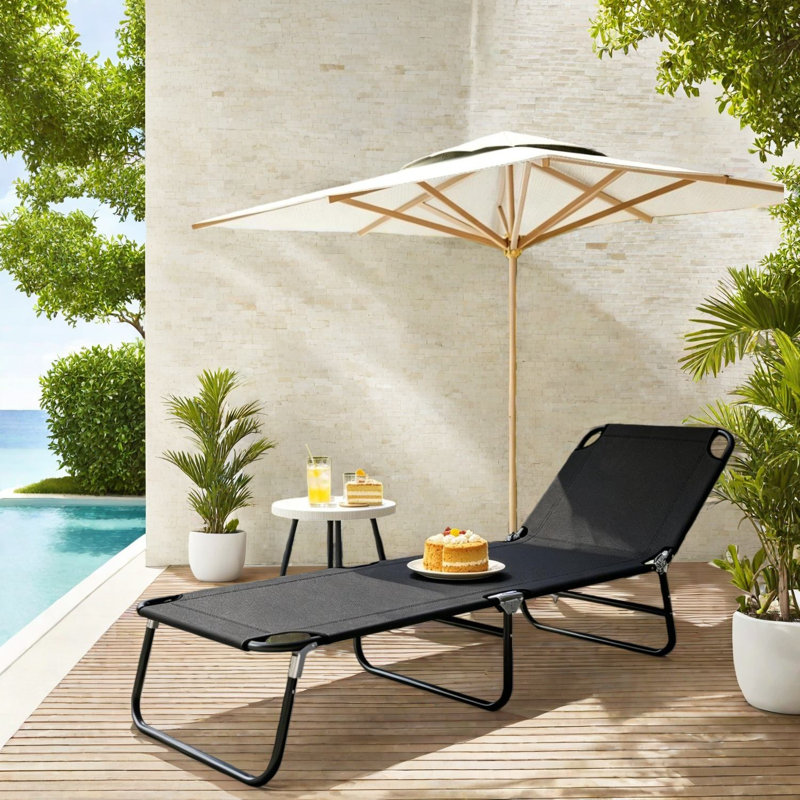 Méridiennes portatives de patio portatives, chaise longue de plage moderne réglable en acier