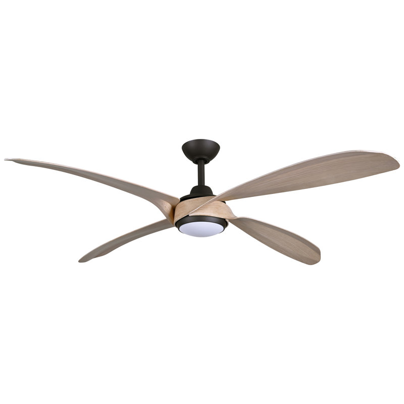 Ventilateur de plafond intérieur / extérieur 60 po Mortyn, Bois brun, Bronze