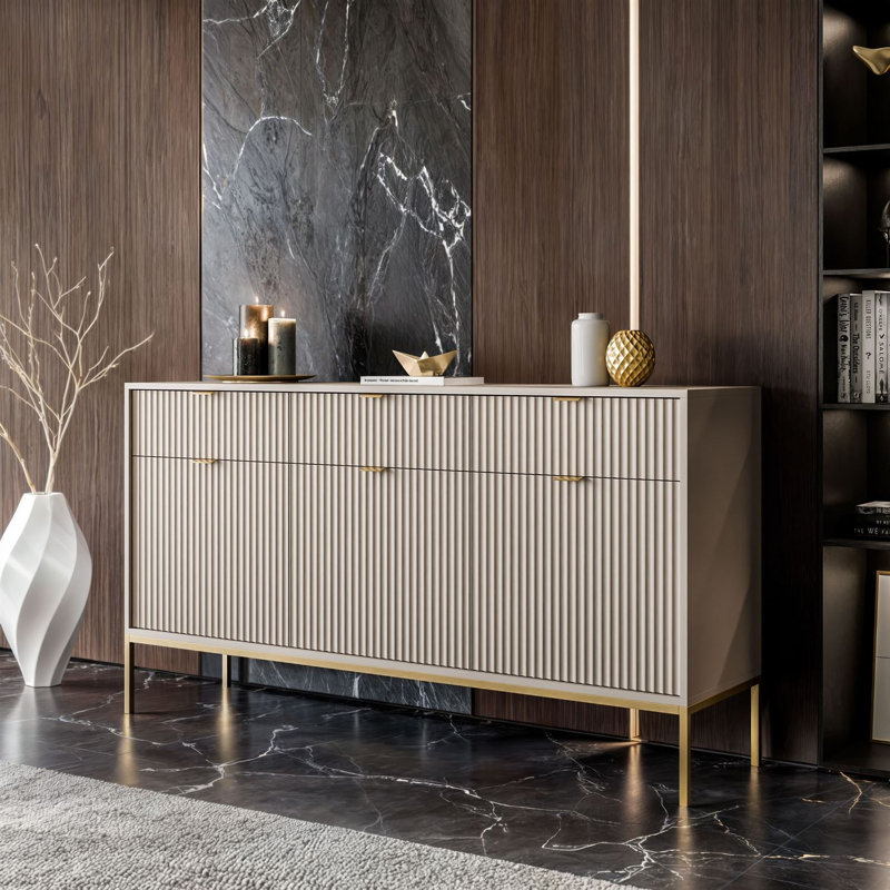 154cm Sideboard, Cashmire/Gold