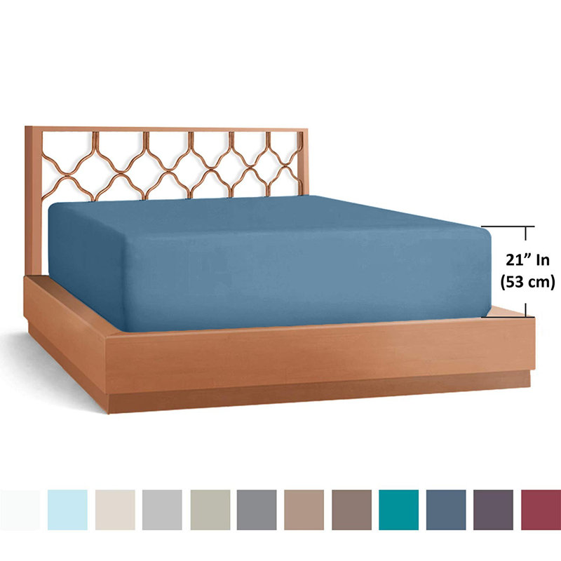 Microfiber Fitted Sheet, Blue Heaven, Queen Fitted Sheet