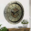 THE GEARS CLOCK Wall Clock with Real Moving Gears LU-LI_ 27 in Round SILVER-ANTIQUE