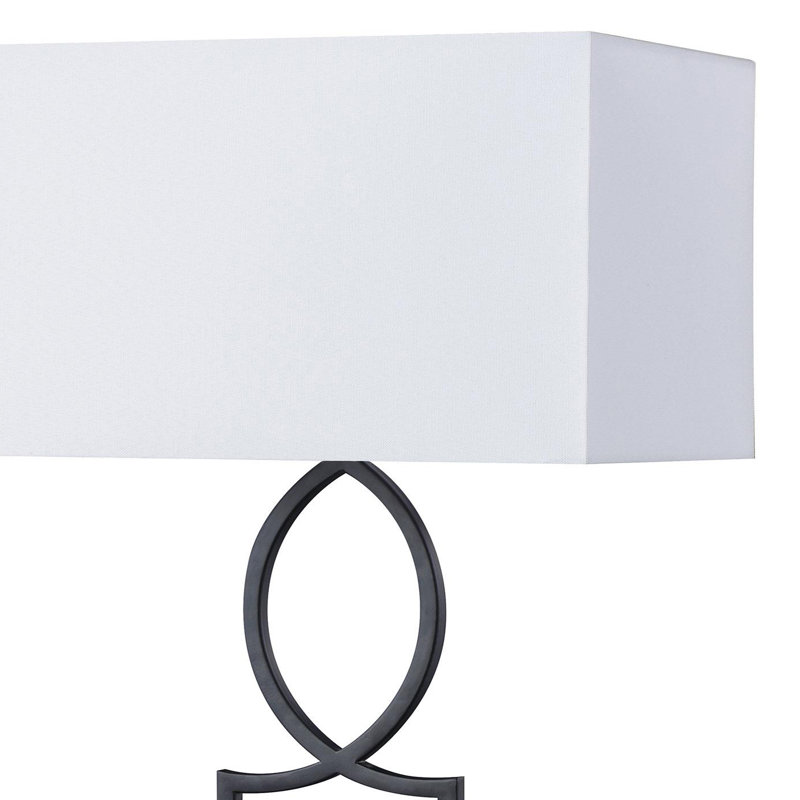 29-inch Rectangular Shade Metal Table Lamp Black