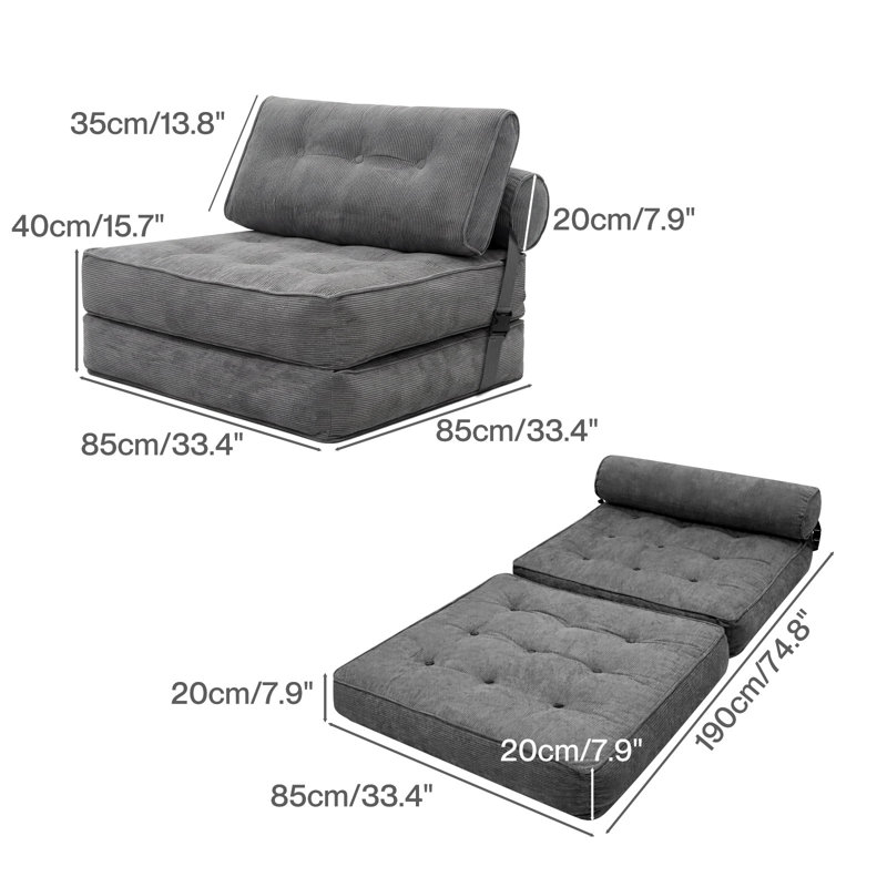 1 Seater Sleeper, Grey