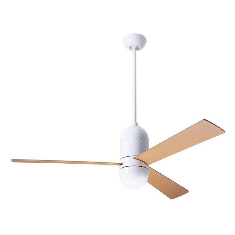 Cirrus 50'' Ceiling Fan, Gloss White, Wall/Remote Combo Control, Aluminum