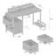 Bureau de 47 po avec prise de courant, 2 supports pour écran, 2 tiroirs, poche latérale, facile à assembler, stabilité de la structure réversible, utilisation pour le bureau personnel, bureau d'ordinateur, table de jeu, blanc