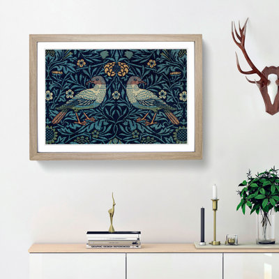 Flowers and Birds Pattern by William Morris - Framed Print