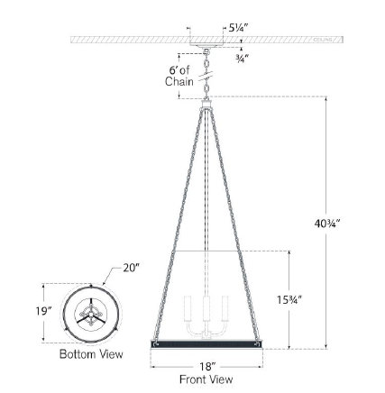 Marie Flanigan Reese 18" Pendant, Soft Brass, Clear