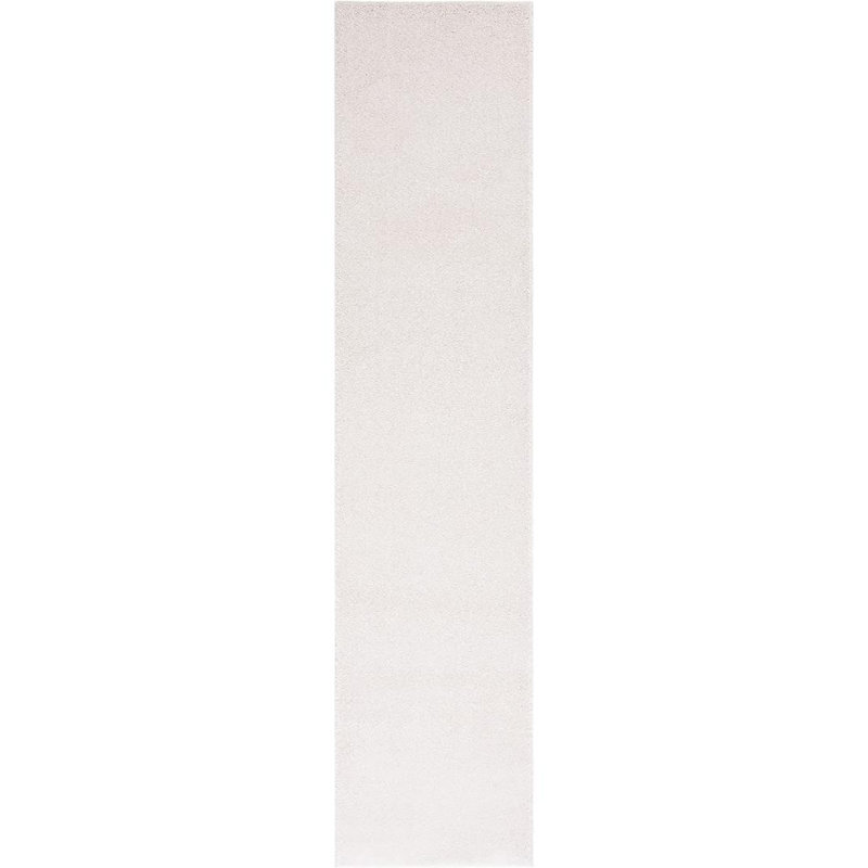 Tapis uni ivoire tissé à la main, Tapis de couloir 2 pi 2 po x 10 pi