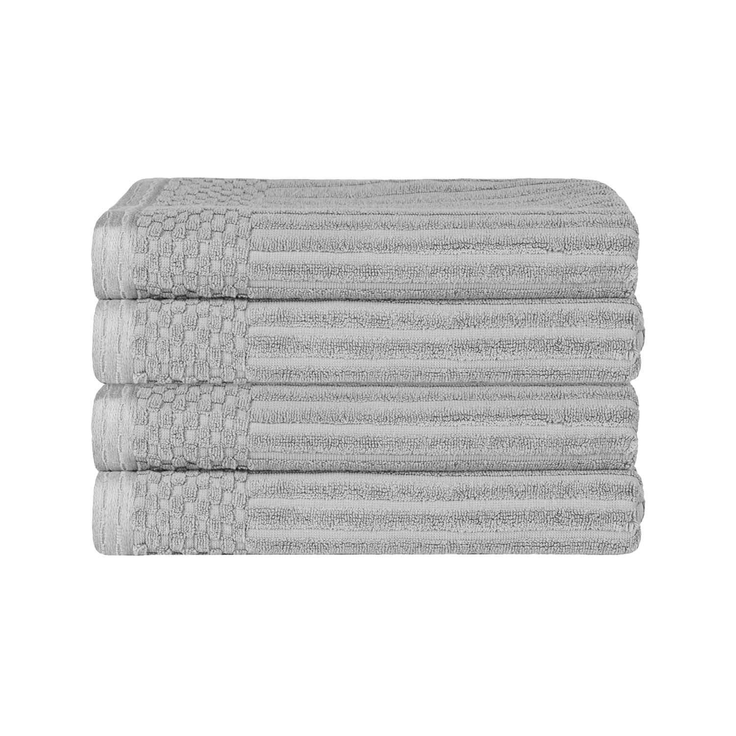 Ribbed Cotton Bath Towel, Silver