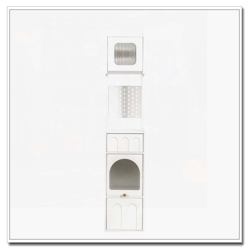 Buffet blanc élégant et multifonctionnel avec portes en verre