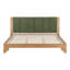 Cadre de lit très grand en bois de pin de qualité supérieure, cadre de lit très grand avec tête de lit inclus, lit moderne de style Mid-Century, couleur vert naturel-842901513-842901515