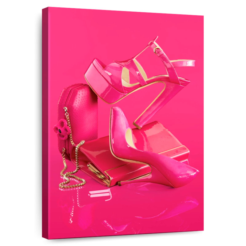 Pink Heels And Purses, 51" H x 34" W