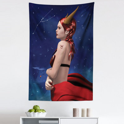 Taurus Girl with Horns Wall Hanging