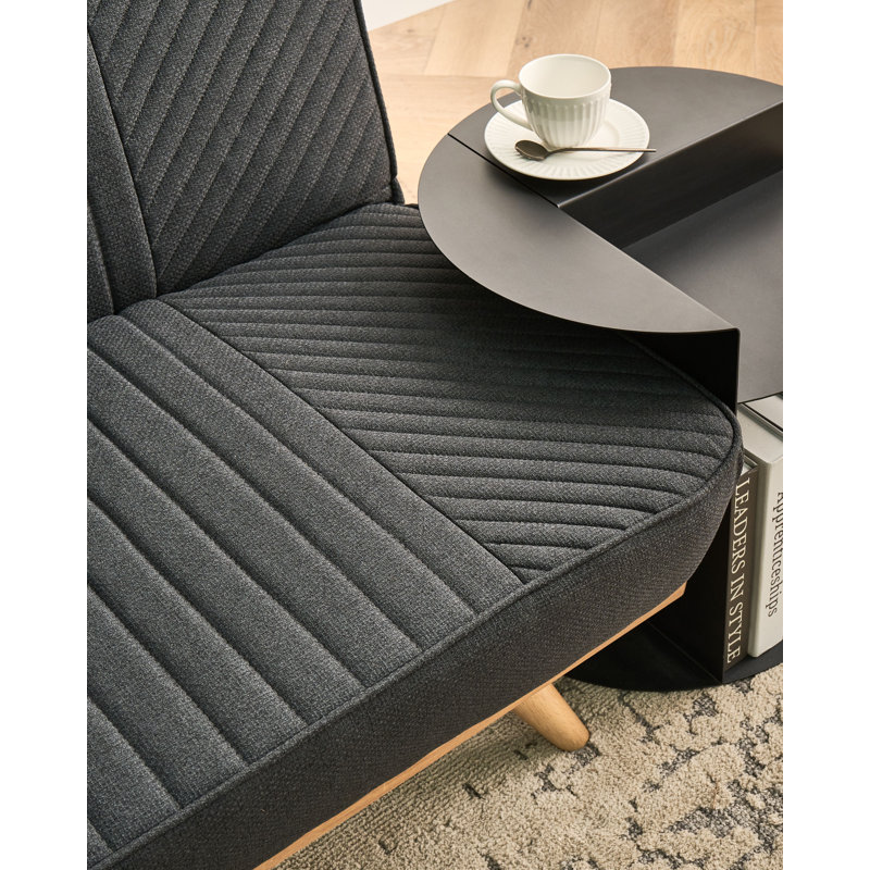 2 Seater Fabric Sofa Bed, Black