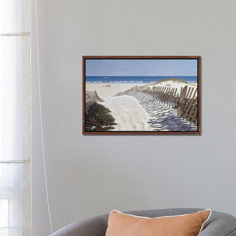 Walk To The Beach by Zhen-Huan Lu - Print on Canvas, 66.04 cm H x 45.72 cm W x 1.91 cm D, Classic Wood Floater Framed