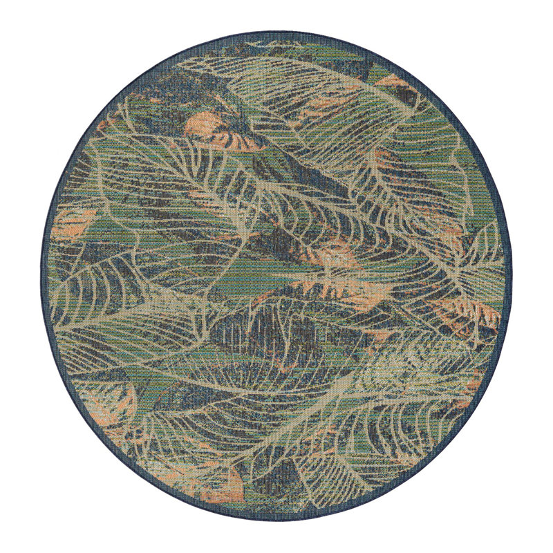 Torrence Floral Machine Woven Area Rug , Round 7'10"
