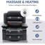 Fauteuil inclinable de massage avec chaleur, pivotant à 360 ° et fonction berçante, fauteuil inclinable surdimensionné avec porte-gobelets et port de charge USB pour une détente ultime