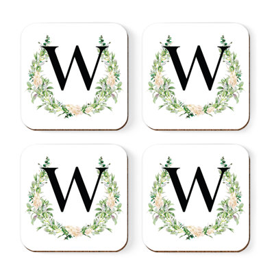 Verre à café sous-verre de jardin monogramme initiale B