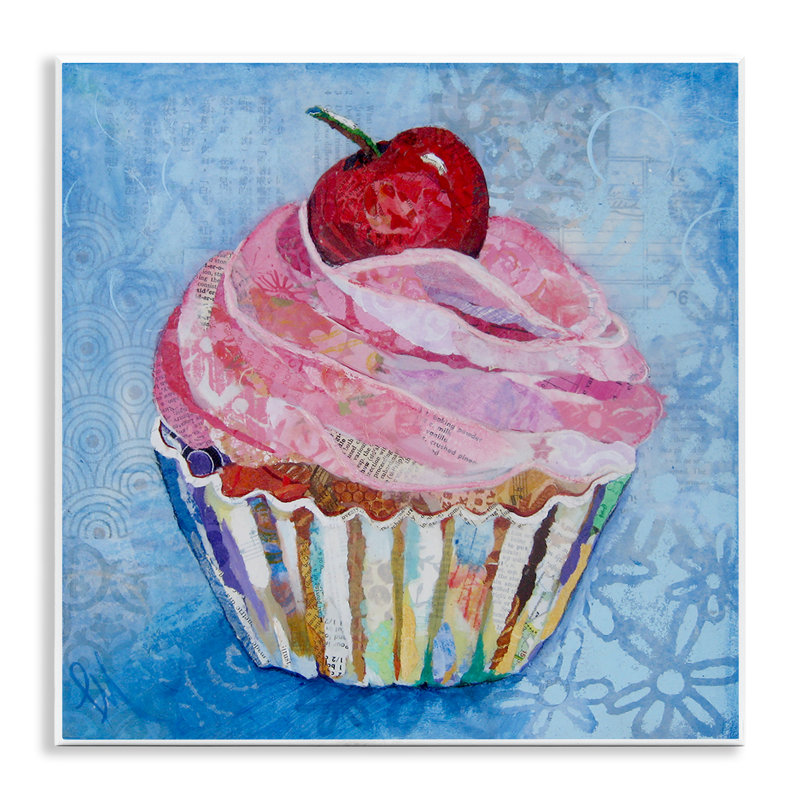 Collage Patterned Cupcake Wall Plaque, design by Lisa Morales
