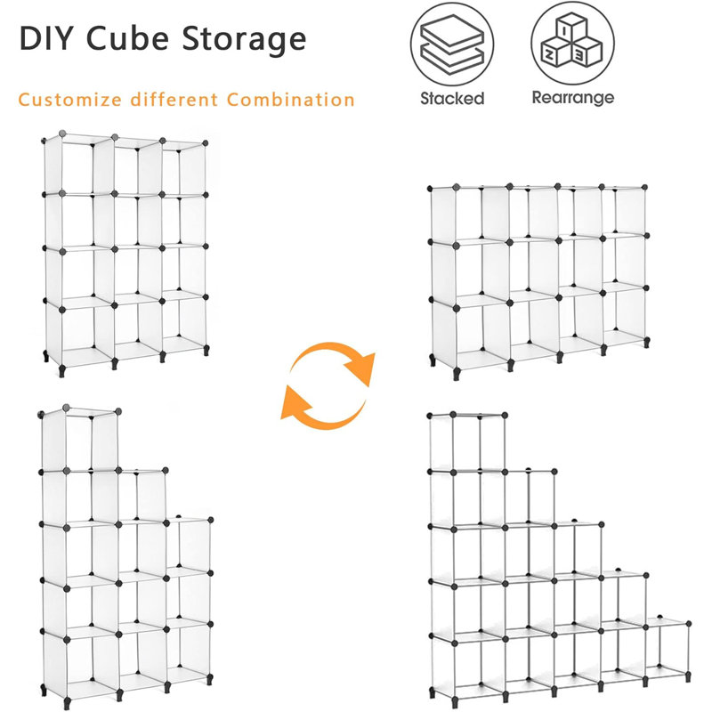 Cube Storage Organizer Storage 12 Cube, Translucent