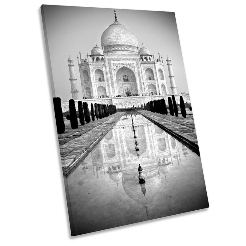 X0342 Taj Mahal India Landmark - Wrapped Canvas Print, 18cm H x 12cm W x 2cm D