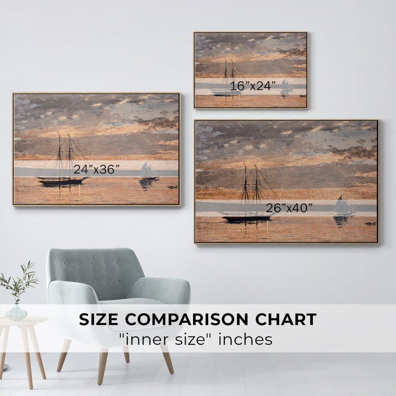 «Vintage Nautical Print-CCV» sur, H 17 po x l 25 po x P 2 po, Toile encadrée flottée blanche