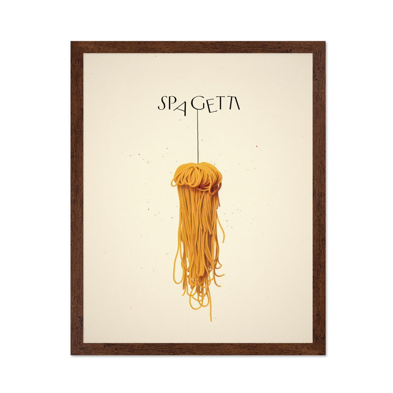 Spagetti, Poster, 08"H x 10"W, Brown Framed