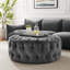 Grand repose-pieds rond en velours Performance-1470650294