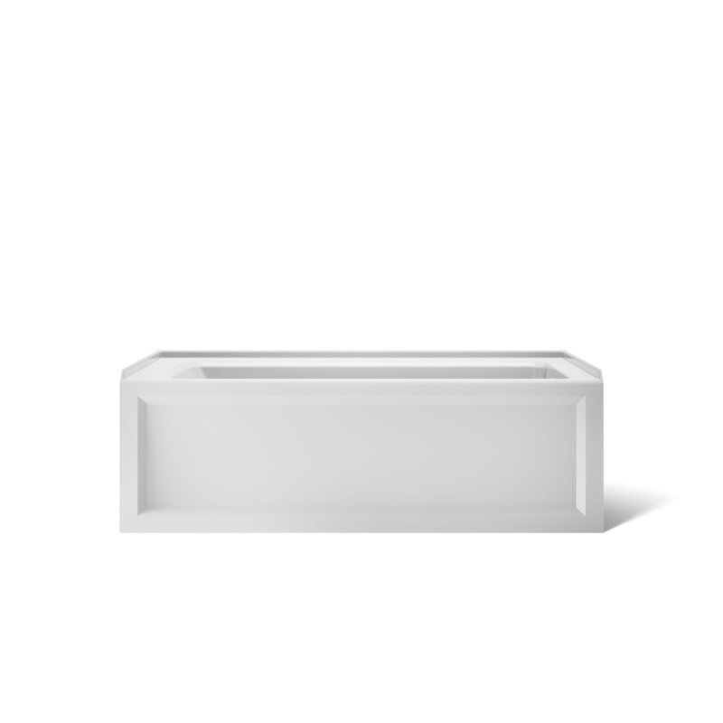 Archer 60" x 32" Alcove/Tile Soaking Bathtub, Ice Gray, Right