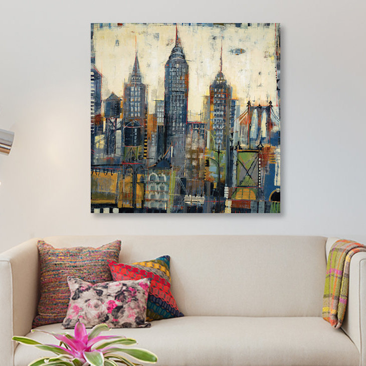 « city sketchs », reproduction sur toile, H 12 po x l 12 po x P 0,75 po