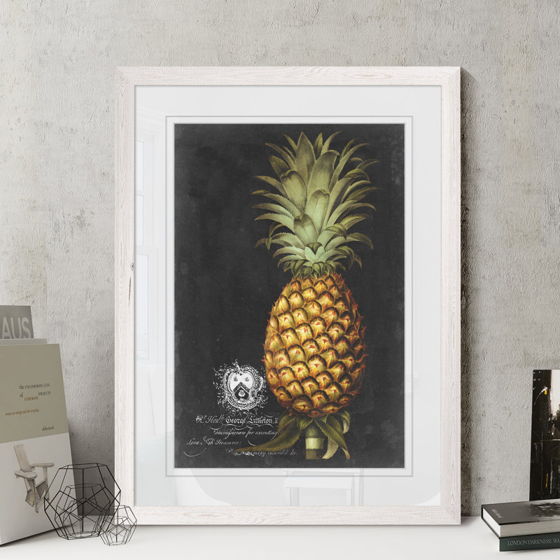 «Royal Brookshaw Pineapple I» par Paul Cezanne - reproduction d'art encadrée, H 22 po x l 18po x P 1,25 po, Blanc